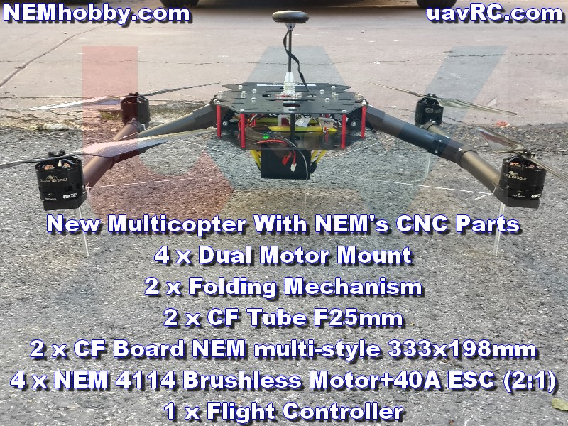 4x CNC Aluminum 22mm Carbon Fiber Arm Clamp for Quadcopter Hexacopter DIY