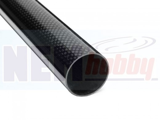 3K Carbon Tube 35x32mm Glossy Finish -1mtr
