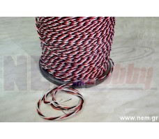 Silicone cables 22AWG Triple Twisted x1mtr. -Black/Red/White