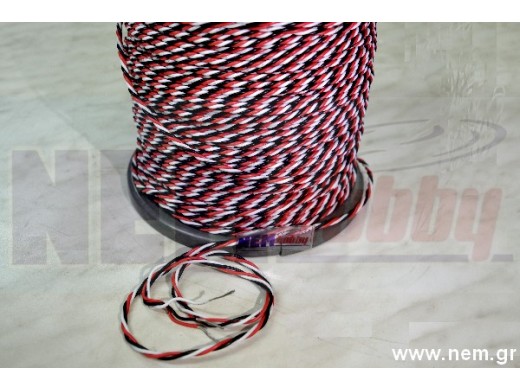 Silicone cables 20AWG Triple Twisted x1mtr. -Black/Red/White